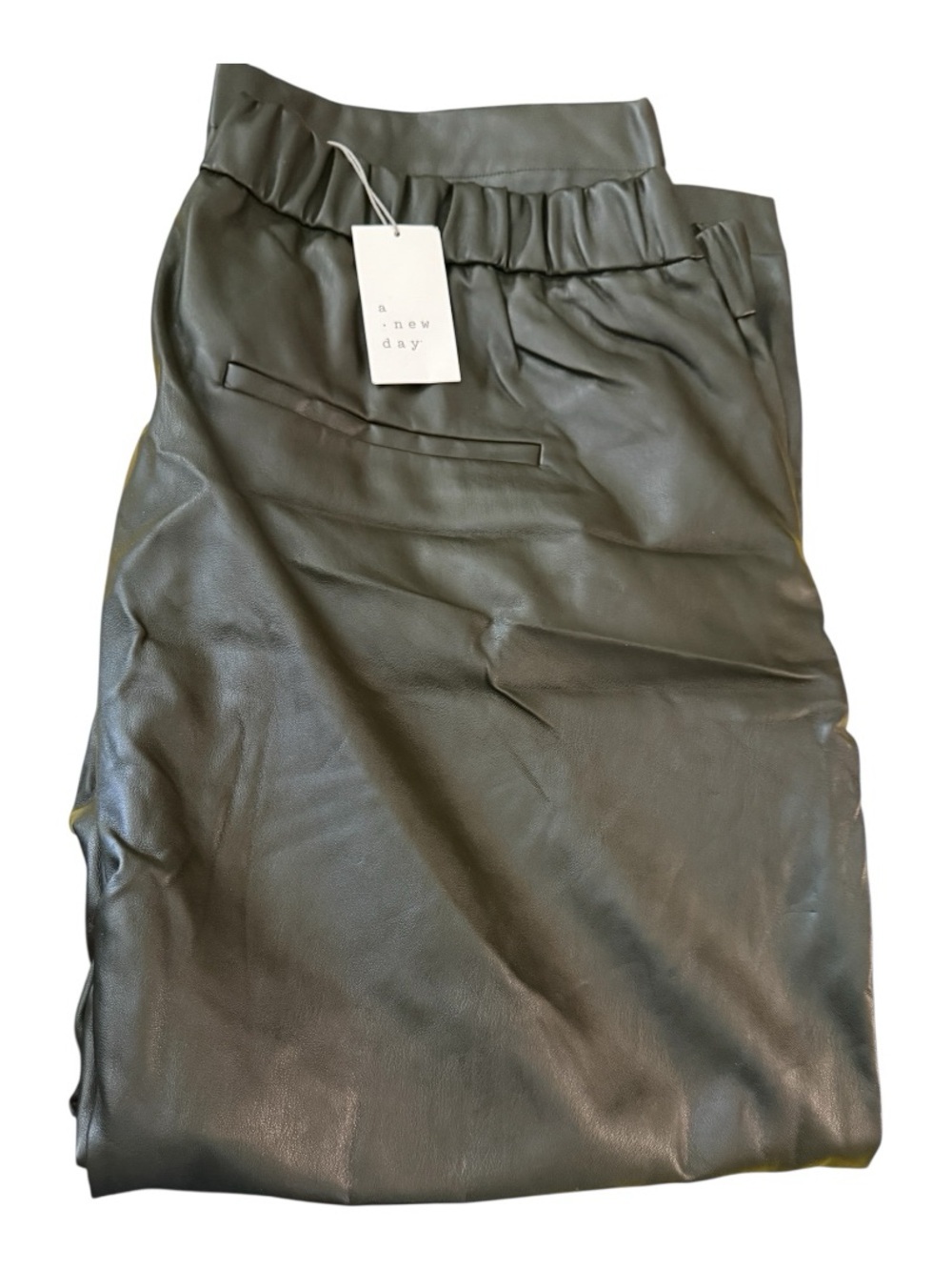 A New Day Faux Leather  Pants - Olive - size 3X - NWT